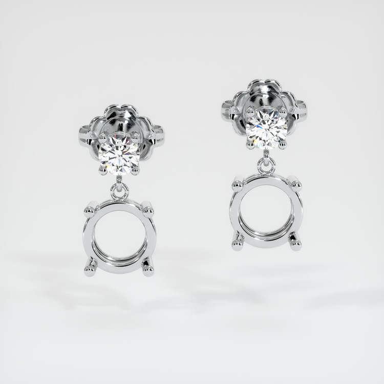 Platinum 950 Accent Stones Earring Setting
