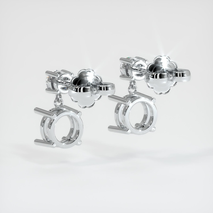Platinum 950 Accent Stones Earring Setting