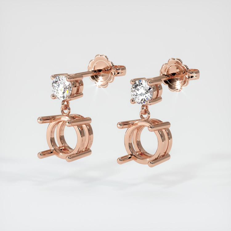 Accent Stones Turquoise Earring <span>1.90</span> <span class="tooltip-light">Ct.Tw.<span class="tooltiptext">Total Carat Weight</span></span>, 14K Rose Gold