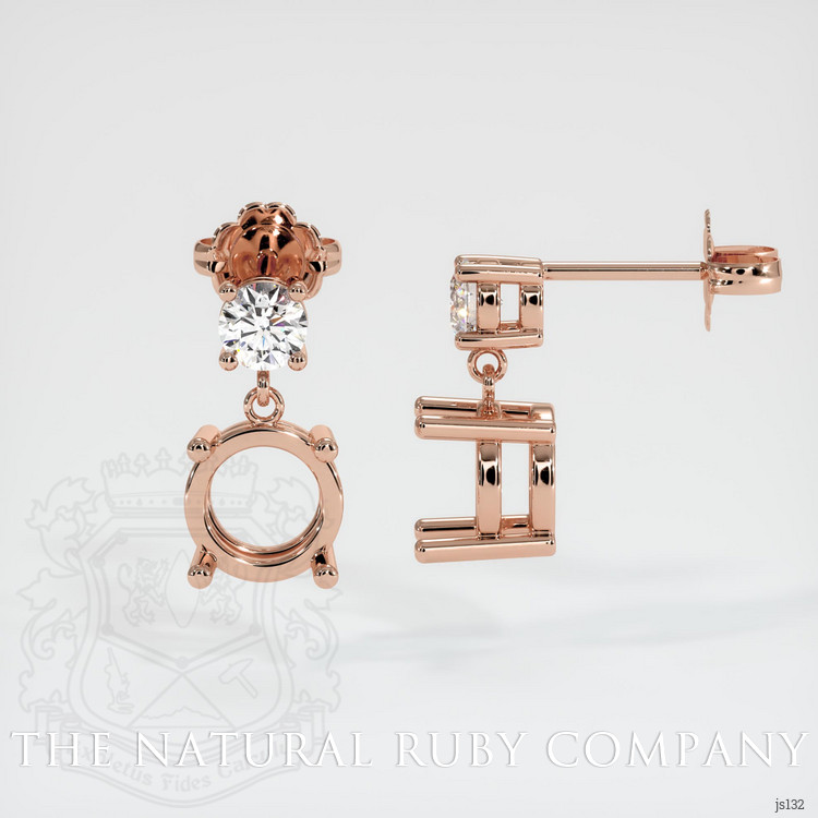 14K Rose Gold Accent Stones Earring Setting