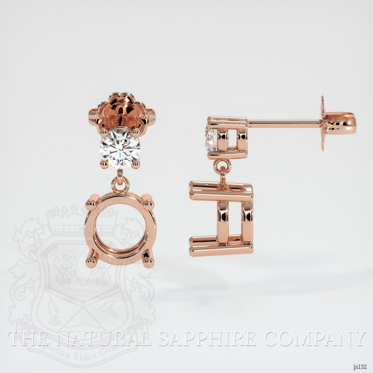 14K Rose Gold Accent Stones Earring Setting