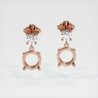 14K Rose Gold Accent Stones Earring Setting Image