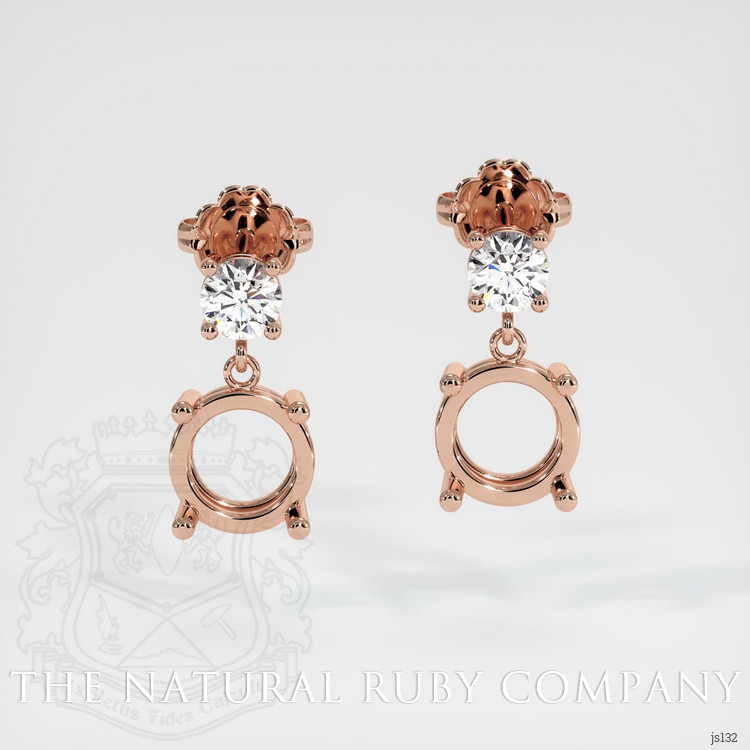 14K Rose Gold Accent Stones Earring Setting