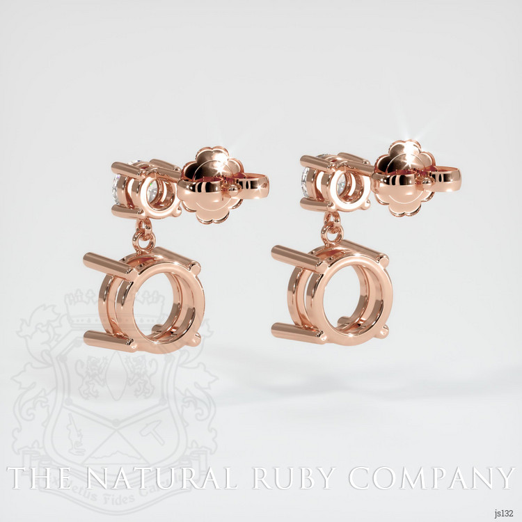 14K Rose Gold Accent Stones Earring Setting