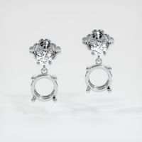 18K White Gold Accent Stones Earring Setting Image