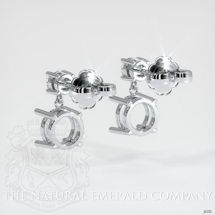 18K White Gold Accent Stones Earring Setting
