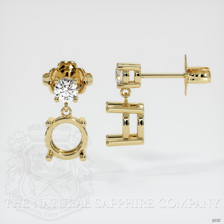 14K Yellow Gold Accent Stones Earring Setting