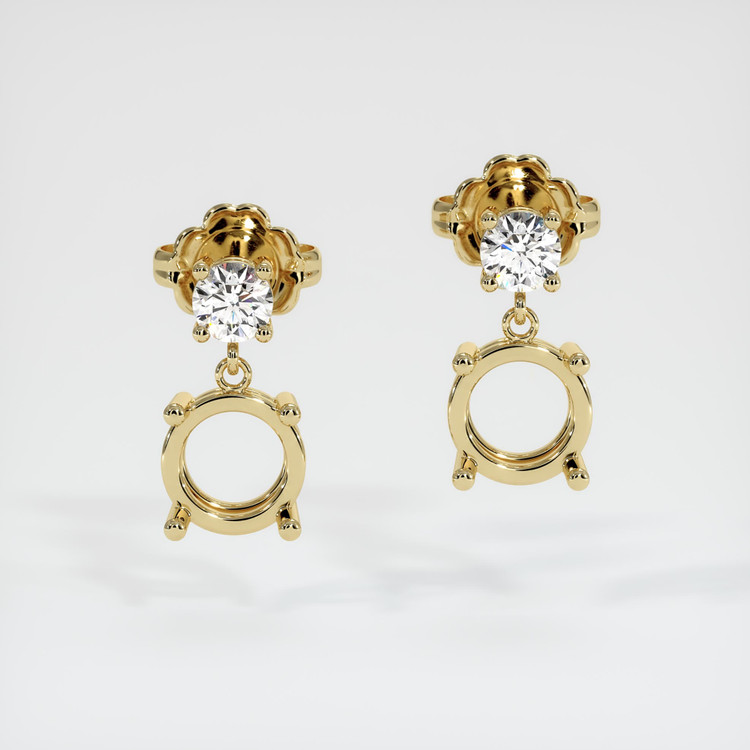 14K Yellow Gold Accent Stones Earring Setting