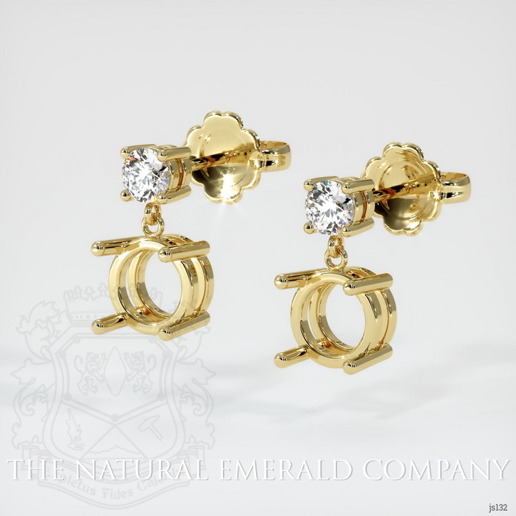 Accent Stones Emerald Earring <span>3.23</span> <span class="tooltip-light">Ct.Tw.<span class="tooltiptext">Total Carat Weight</span></span>, 18K Yellow Gold