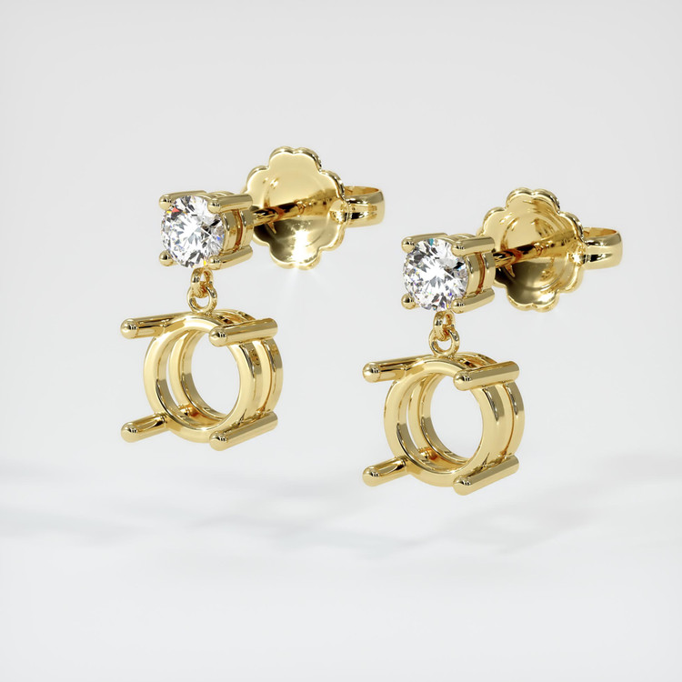 18K Yellow Gold Accent Stones Earring Setting