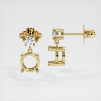 18K Yellow Gold Accent Stones Earring Setting Image