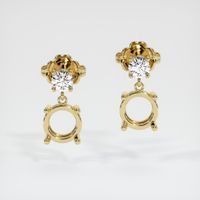 18K Yellow Gold Accent Stones Earring Setting Image