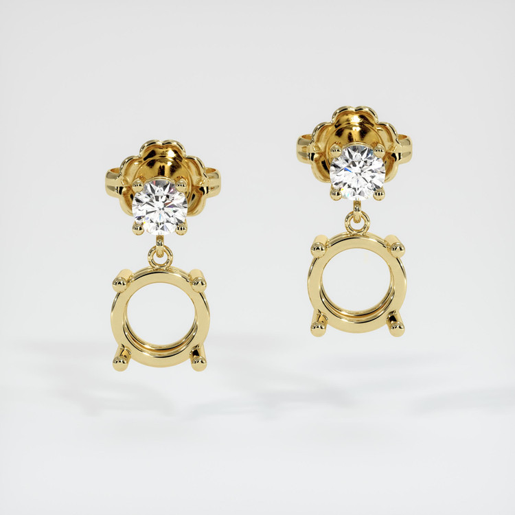 18K Yellow Gold Accent Stones Earring Setting