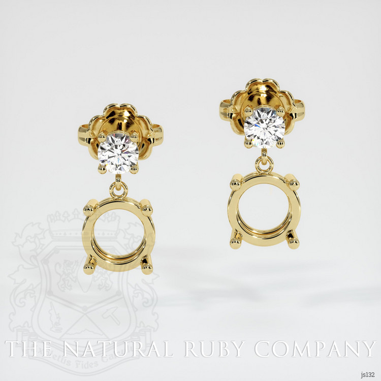 18K Yellow Gold Accent Stones Earring Setting