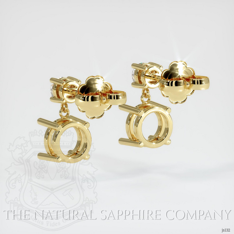 18K Yellow Gold Accent Stones Earring Setting
