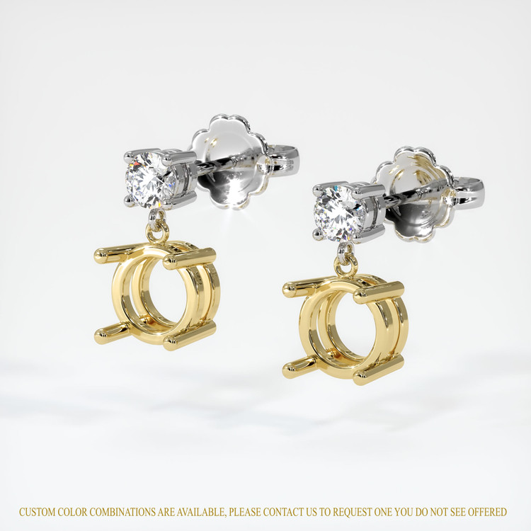 Accent Stones Tourmaline Earring <span>5.53</span> <span class="tooltip-light">Ct.Tw.<span class="tooltiptext">Total Carat Weight</span></span>, 18K Yellow & White