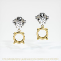 18K Yellow & White Accent Stones Earring Setting Image