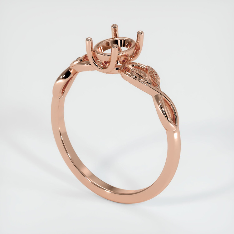 14K Rose Gold Floral Ring Setting