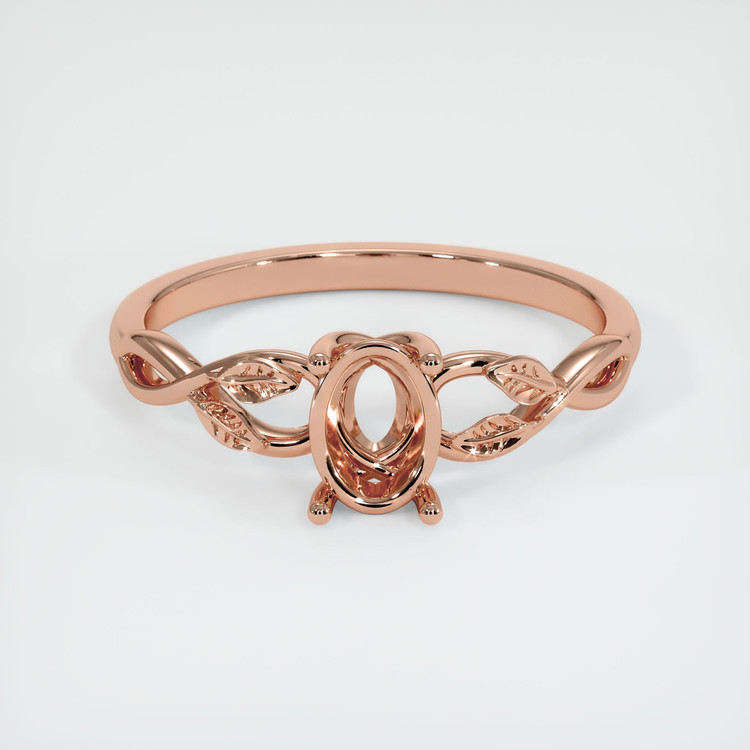 14K Rose Gold Floral Ring Setting