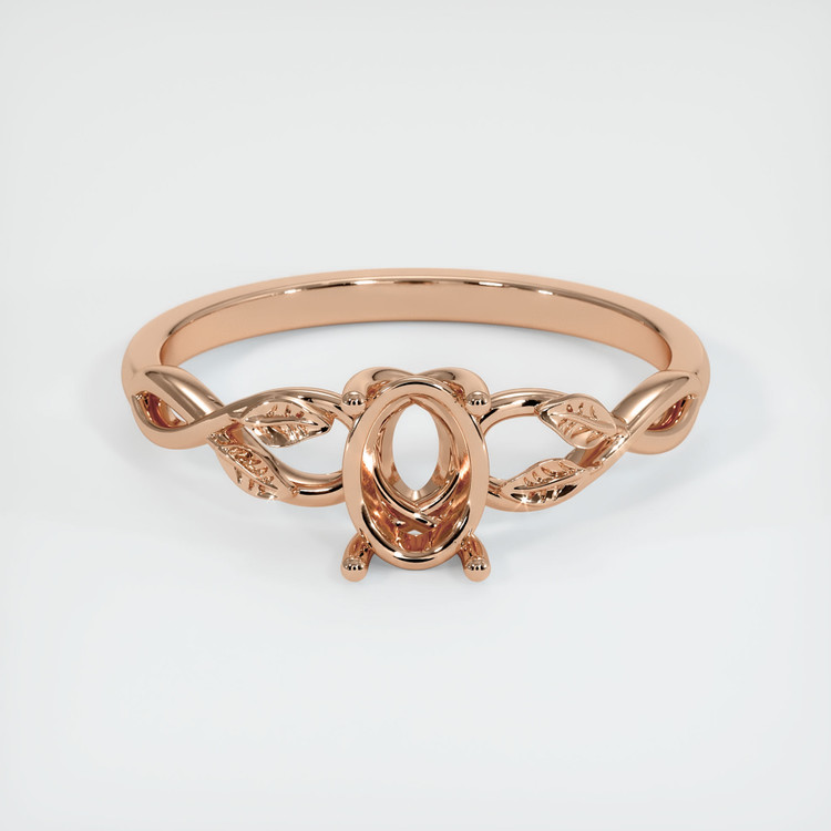18K Rose Gold Floral Ring Setting
