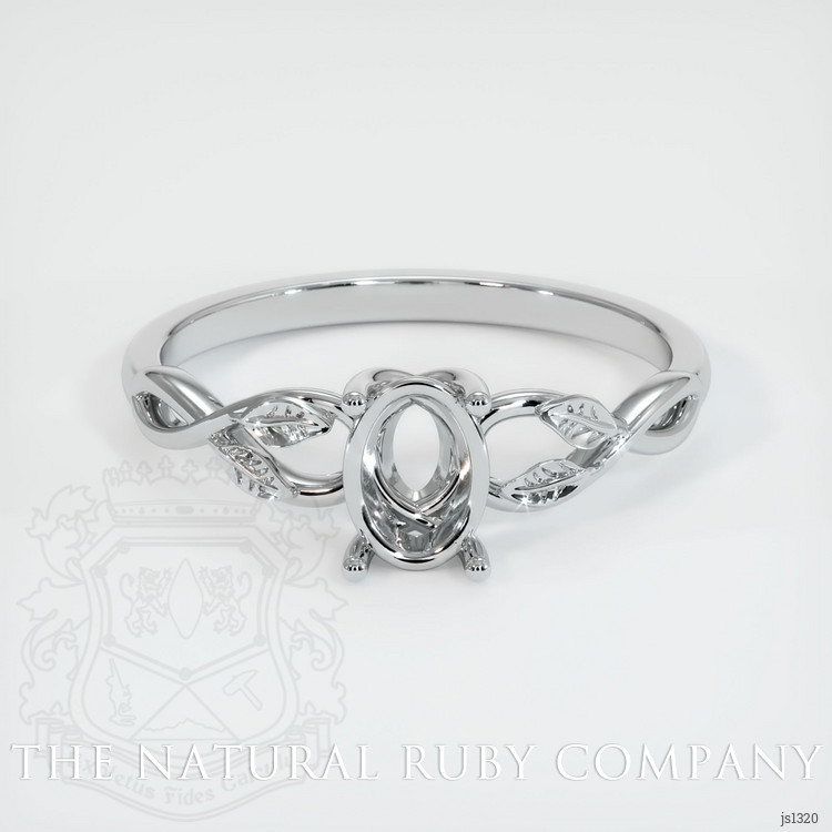 14K White Gold Floral Ring Setting