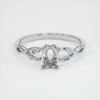 18K White Gold Floral Ring Setting Image