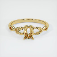 14K Yellow Gold Floral Ring Setting Image