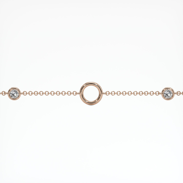 14K Rose Gold Accent Stones Bracelet Setting