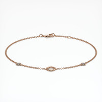 14K Rose Gold Accent Stones Bracelet Setting Image