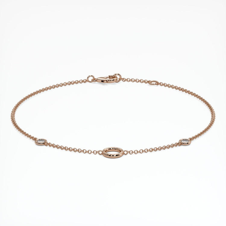 14K Rose Gold Accent Stones Bracelet Setting
