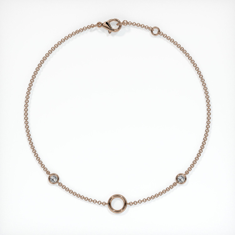 14K Rose Gold Accent Stones Bracelet Setting