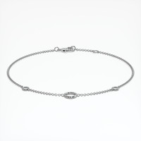 14K White Gold Accent Stones Bracelet Setting Image