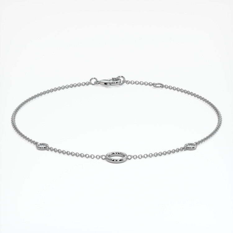 14K White Gold Accent Stones Bracelet Setting