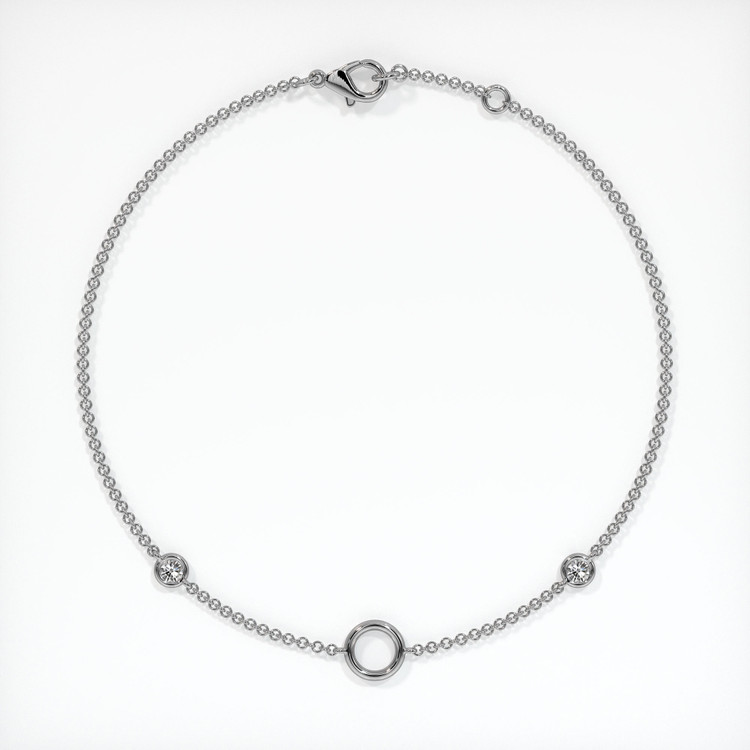 14K White Gold Accent Stones Bracelet Setting