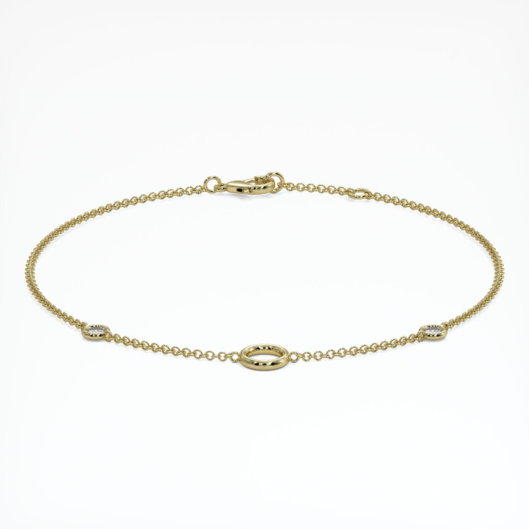 14K Yellow Gold Accent Stones Bracelet Setting