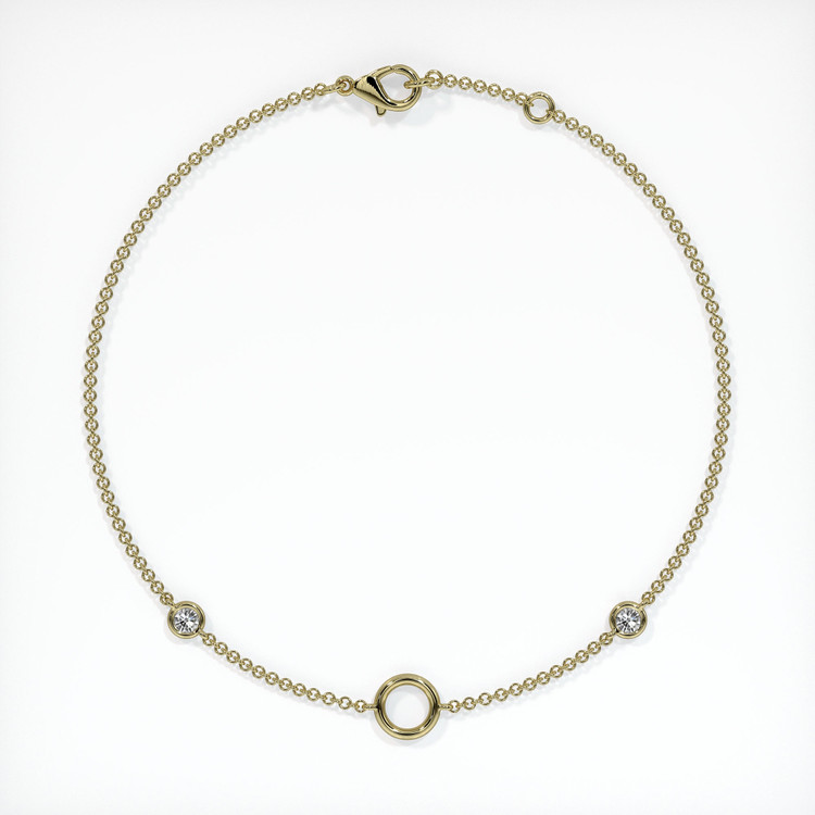 14K Yellow Gold Accent Stones Bracelet Setting