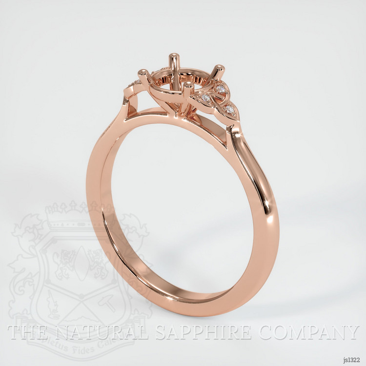 14K Rose Gold Accent Stones Ring Setting