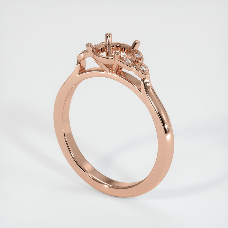 14K Rose Gold Accent Stones Ring Setting