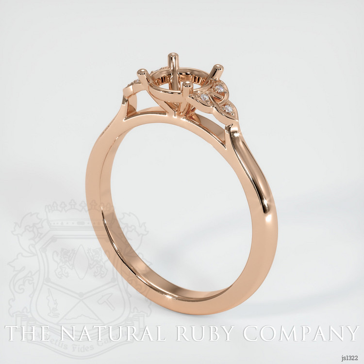 18K Rose Gold Accent Stones Ring Setting