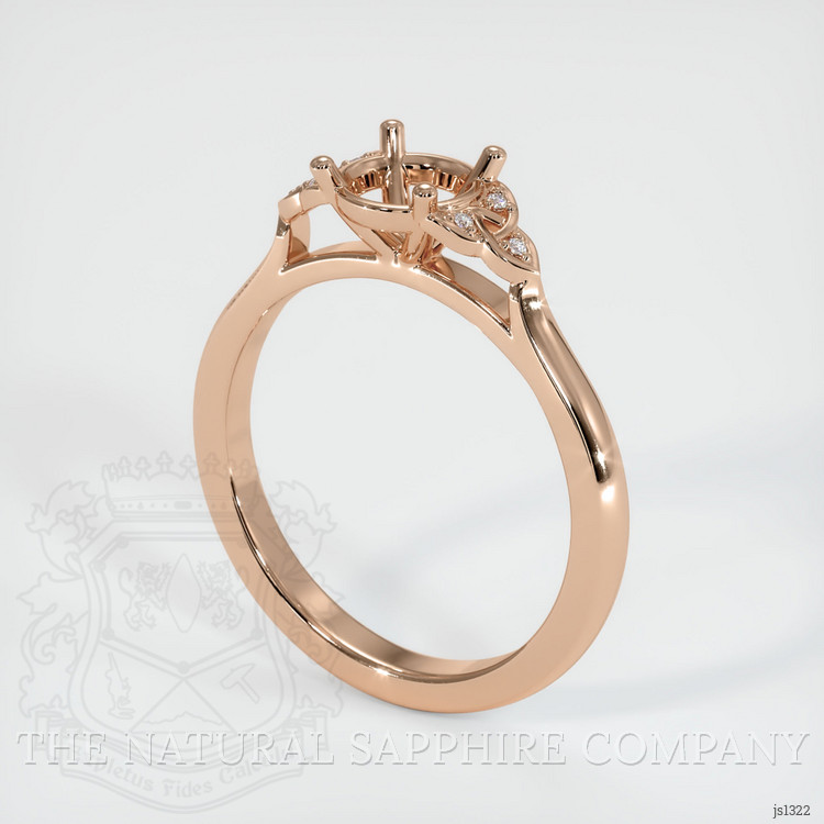 18K Rose Gold Accent Stones Ring Setting