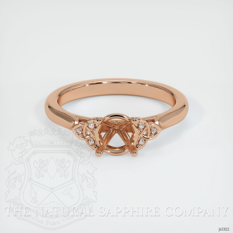 18K Rose Gold Accent Stones Ring Setting