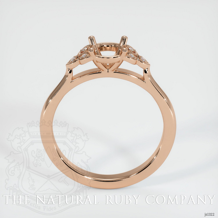 18K Rose Gold Accent Stones Ring Setting