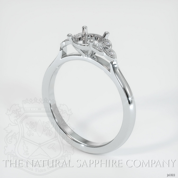 14K White Gold Accent Stones Ring Setting