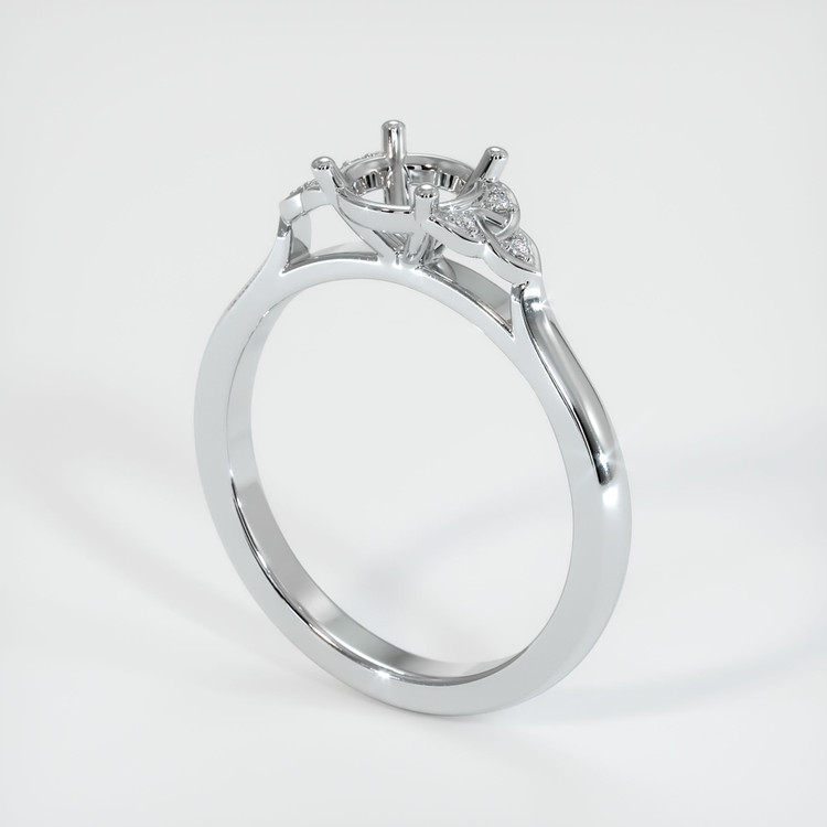 14K White Gold Accent Stones Ring Setting