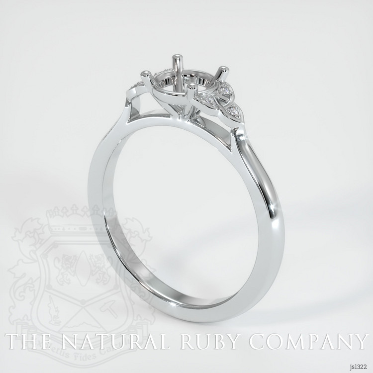 14K White Gold Accent Stones Ring Setting