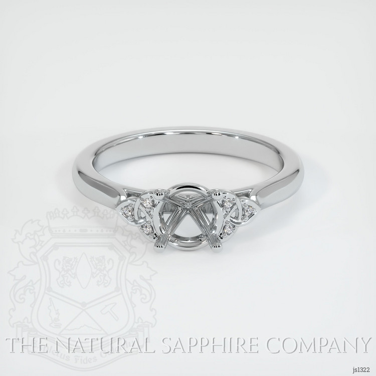 14K White Gold Accent Stones Ring Setting