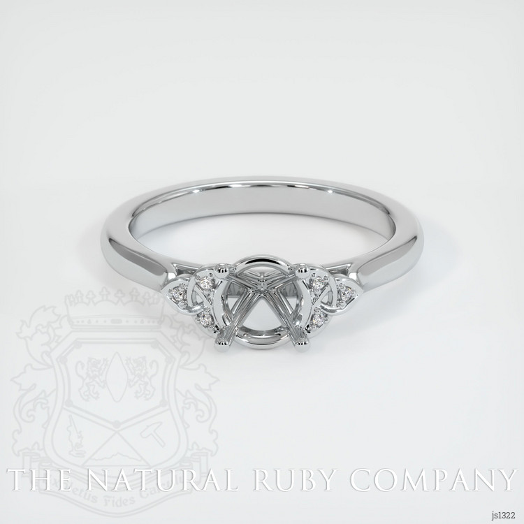 14K White Gold Accent Stones Ring Setting