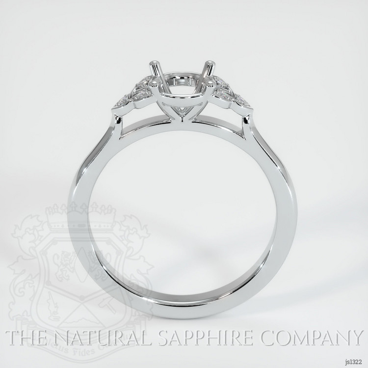 14K White Gold Accent Stones Ring Setting