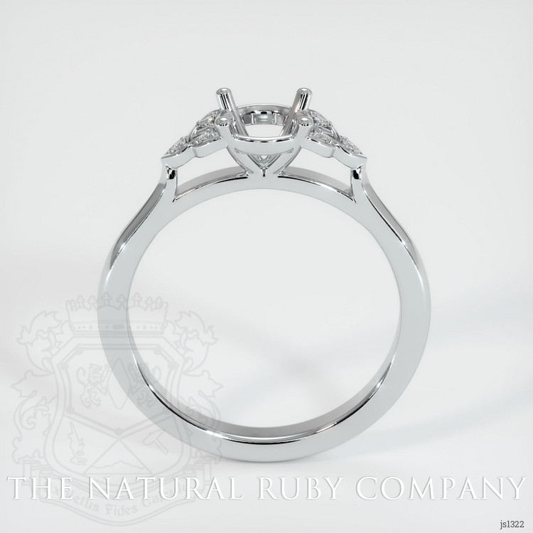 14K White Gold Accent Stones Ring Setting