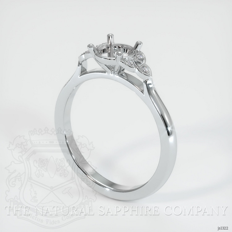 18K White Gold Accent Stones Ring Setting